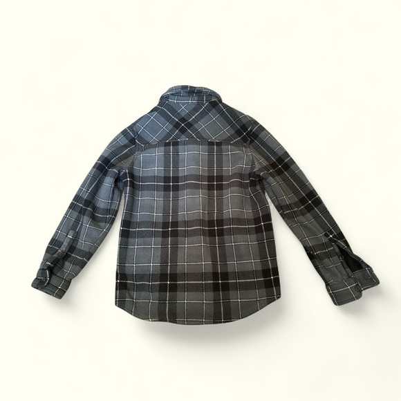 Freedom Foundry Men’s Sherpa Lined Flannel Shirt Jacket Gray Black Plaid Size S/ - Picture 4 of 6